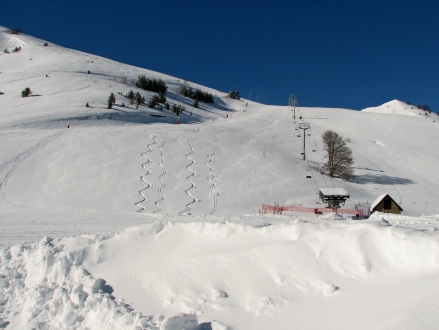 Ski domain in Val Louron. Hautes Pyrenees.